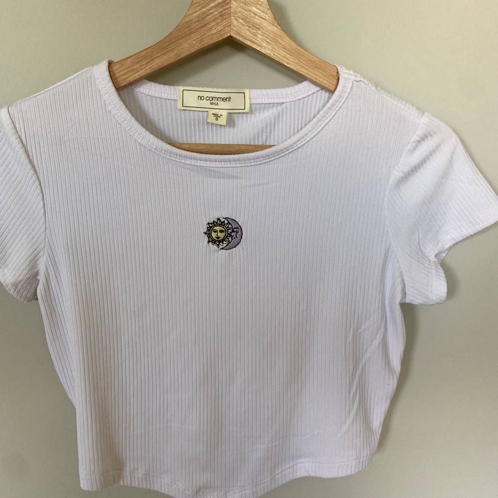 White Ribbed Women's Top
